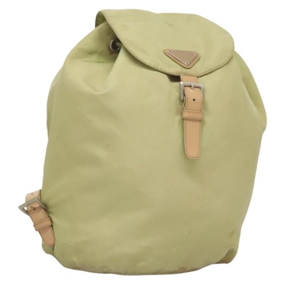 PRADA Backpack Nylon Beige Silver Auth bs28213 - Picture 1 of 16